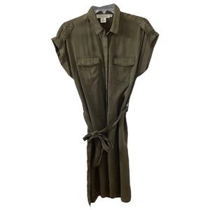 H&M Size 4 Khaki Utility Shirt Dress